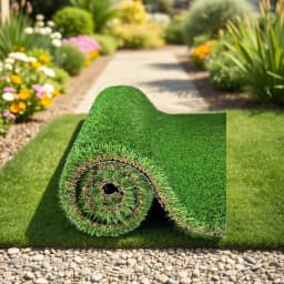 3FTX10FT Outdoor Artificial Grass Rug, Thick Fake Grass Roll Patio Balcony Garden Lawn Dog Turf Drain Mat 1.38" Pile Height