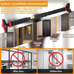 Pull-Up Bar,Chin Up Bar for Doorways with Level Meter and Auto Lock,Adjustable Pull Up Bar for Home Gym Strength Training and Upper Body Workout, No Screws Needed,Max Weight Capacity 400 Lbs