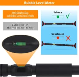 Pull-Up Bar,Chin Up Bar for Doorways with Level Meter and Auto Lock,Adjustable Pull Up Bar for Home Gym Strength Training and Upper Body Workout, No Screws Needed,Max Weight Capacity 400 Lbs