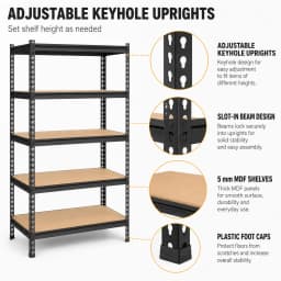 72 Inch Heavy-Duty Metal Storage Shelves, With A Load-Bearing Capacity Of 400 Pounds Per Layer, Adjustable Height, Easy Assembly For Independent Garage, Warehouse, And Office Shelves - Industrial Style Sorting Rack, Utility Shelves, Garage Shelving