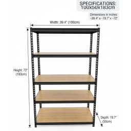 72 Inch Heavy-Duty Metal Storage Shelves, With A Load-Bearing Capacity Of 400 Pounds Per Layer, Adjustable Height, Easy Assembly For Independent Garage, Warehouse, And Office Shelves - Industrial Style Sorting Rack, Utility Shelves, Garage Shelving