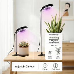 2pcs, All-New Upgraded Version Full Spectrum Plant Grow Light with Magnetic Head, 720° Flexible Adjustable Height LED Grow Light