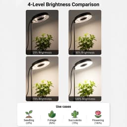 2pcs, All-New Upgraded Version Full Spectrum Plant Grow Light with Magnetic Head, 720° Flexible Adjustable Height LED Grow Light