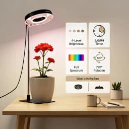2pcs, All-New Upgraded Version Full Spectrum Plant Grow Light with Magnetic Head, 720° Flexible Adjustable Height LED Grow Light