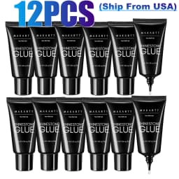 12PCS Makartt Rhinestone Glue for Nails ,Super Strong Gel Adhesive for Nail Salon, 3D Nail Art, Gem Jewelry & Nail Charm Supplie