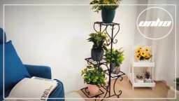4 Tier Metal Plant Stand for Indoor Outdoor Garden Patio Flower Pot Display Rack Organizer Black and White