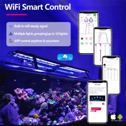 NEW PopBloom WiFi Led Aquarium Light, Full Spectrum Marine Aquarium Lamp For 60-240cm Reef Corals Seawater Led Fish Tank Lights