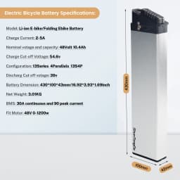 Folding E Bike Battery 48V 10.4Ah 12.8Ah 14Ah Amp DCH 006 for Samebike LO26 20LVXD30 XP2.0 Folding Electric Bicycle Batteries