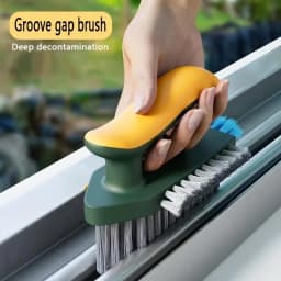 3-In-1 Multi-Function Cleaning Brush Hard Bristle Scrub Brush With Gap Brush T-Handle Grout Cleaner For Bathroom Kitchen Window