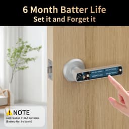 Viladepot Smart Lock Fingerprint, Passcode, Card, App Control, Type-C Emergency Power, Indoor Door Lock