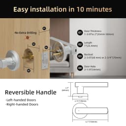 Viladepot Smart Lock Fingerprint, Passcode, Card, App Control, Type-C Emergency Power, Indoor Door Lock