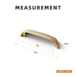 Goo-Ki Modern 3''Hole Centers Brushed Brass Cabinet Pulls,Accessible Luxury Zinc Alloy Din Cup Cabinet Pulls with Mordern Style