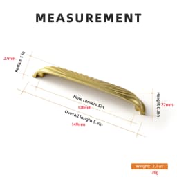 Goo-Ki Modern 3''Hole Centers Brushed Brass Cabinet Pulls,Accessible Luxury Zinc Alloy Din Cup Cabinet Pulls with Mordern Style