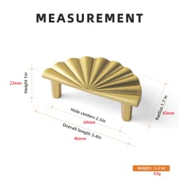 Goo-Ki Modern 3''Hole Centers Brushed Brass Cabinet Pulls,Accessible Luxury Zinc Alloy Din Cup Cabinet Pulls with Mordern Style