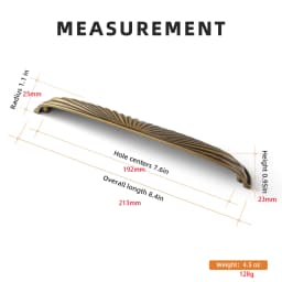 Goo-Ki Modern 3''Hole Centers Brushed Brass Cabinet Pulls,Accessible Luxury Zinc Alloy Din Cup Cabinet Pulls with Mordern Style