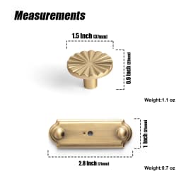Goo-Ki Modern 3''Hole Centers Brushed Brass Cabinet Pulls,Accessible Luxury Zinc Alloy Din Cup Cabinet Pulls with Mordern Style