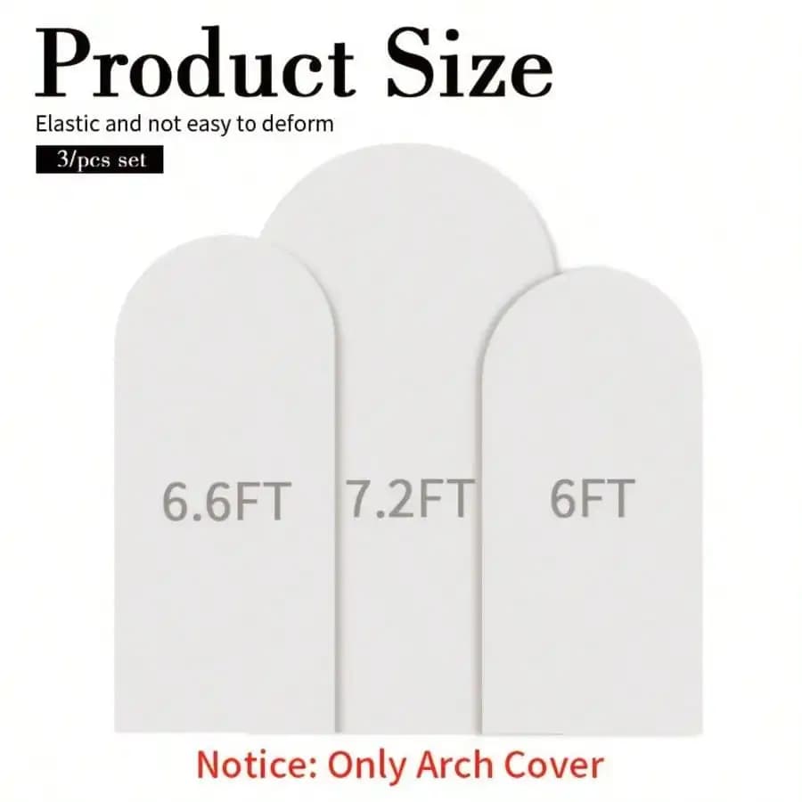 3Pcs Wedding Arch Cover 6FT-6.6FT-7FT Wedding Arch Stand Top Chiara Arch Backdrop Stands Party Baby Shower Decoration