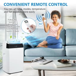 14000 BTU Portable Air Conditioner with Dehumidifier, AC Unit with Remote,Window Mount Exhaust Kit,for Rooms Up to 750 Sq. Ft.