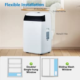 14000 BTU Portable Air Conditioner with Dehumidifier, AC Unit with Remote,Window Mount Exhaust Kit,for Rooms Up to 750 Sq. Ft.
