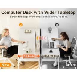 ODK 40 Inch White Computer Desk, 6 Drawers Reversible Desk with Headphone Hook, Small Storage Desk for Home Office Study Bedroom