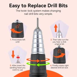 MAKARTT 30000RPM Electric Handpiece for Up200 Nail Drill Machine Professional E File 3 Pins White