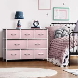Kids Dresser with 8 Drawers - Chest Organizer Unit with Steel Frame Wood Top & Handle, Fabric Bins for Clothes, Customized