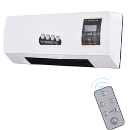 2-in-1 Heater and Fan Combo 1800W Timing Function Dual Use Wall Mounted Electric Fan and Space Heater with Remote Control