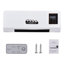 2-in-1 Heater and Fan Combo 1800W Timing Function Dual Use Wall Mounted Electric Fan and Space Heater with Remote Control