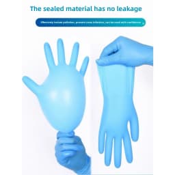 100pcs/Box Disposable Gloves Nitrile Black for Cleaning Powder Free, Blue Nitrile Gloves for Hairdressing Household Dishwashing