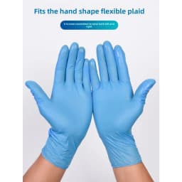 100pcs/Box Disposable Gloves Nitrile Black for Cleaning Powder Free, Blue Nitrile Gloves for Hairdressing Household Dishwashing