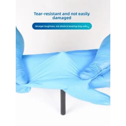 100pcs/Box Disposable Gloves Nitrile Black for Cleaning Powder Free, Blue Nitrile Gloves for Hairdressing Household Dishwashing