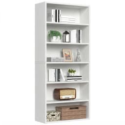 MCQ 6 Shelf Bookcase Wooden Large 63 Inch Tall Bookcase Standing Open Book Shelf Organizer Adjustable Display Storage Shelves