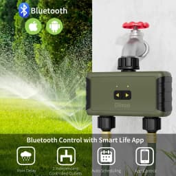 Diivoo Timed Sprinkler for Bluetooth Smart Water Timer for Garden Hose Up to 20 Separate Watering Schedules Rain Delay