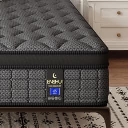 ENSHUI 12/14 Inch Hybrid Mattress Twin Full Queen King – Bed In A Box With Gel Memory Foam And Pocket Springs For Pressure Relief, Cool Breathable Sleep And Edge Support – Medium Firm, Durable, Fiberglass-Free And Odorless Mattress
