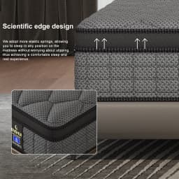 ENSHUI 12/14 Inch Hybrid Mattress Twin Full Queen King – Bed In A Box With Gel Memory Foam And Pocket Springs For Pressure Relief, Cool Breathable Sleep And Edge Support – Medium Firm, Durable, Fiberglass-Free And Odorless Mattress