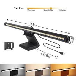 Stepless Dimmable RGB Monitor Light Bar, LED Screen Hanging Lamp with Atmosphere Lighting for Gaming & Study