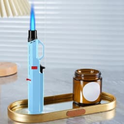 Portable 1800° Torch Jet Lighter Windproof Blue Flame 360 ° Reversible Ignition Butane Igniter for Kitchen BBQ Men's Gift