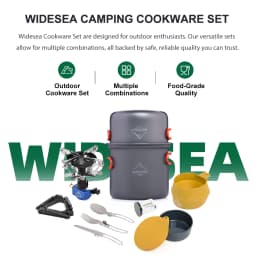 Widesea Camping Gas Stove Tableware Set Portable Gear Tourist Gadgets Kitchen Stuff Cooking Survival Camper Accessories Supplies