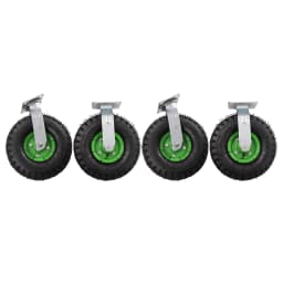 10 Inch Pneumatic Casters Set of 4, Heavy Duty Casters Air Tires Rubber Wheel with Tread Pattern for Hand Truck, Freight Equipment, 275.58lbs Capacity