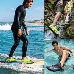 Men Water Shoes Swimming Barefoot Quick Dry Lightweight Aqua Sneakers Outdoor Sports Five Fingers Upstream Wading Shoes Summer Breathable Surfing Sandals Beach Trekking New Big Size