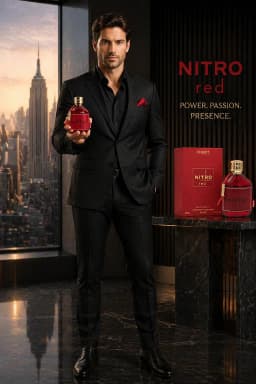 Dumont Nitro Red Intense 100ml 3.4oz EDP Spray Fresh Fruity Watery Woody Amber Unisex Cologne Long Lasting Summer Travel Daily Wear Office Date Night Graduation Season Birthday Christmas Xmas Holiday Gift Idea New Arrival Collection