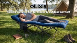 JHK Folding Camping Beach Lounge Chair Portable 3.5'' Cushion 440 lbs Sturdy Frame Compact Carry With Storage Bed for Outdoor