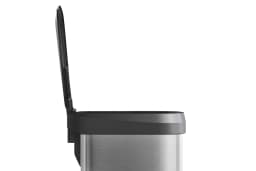 Garvee 13 gal / 50 L Stainless Steel Trash Can with Lid, Large Garbage Can for Kitchen, Rustproof Step-on Kitchen Metal Trash Bin with Liner Rim, Rear Handle, Soft Close Plastic Lid, Silver