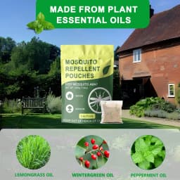 Mosquito Repellent Sachets (10-Pack), Made with Natural Plant Essential Oils, for Indoor & Outdoor Use. Ideal for Various Occasions, Including Home, Patio, Camping, Travel, Gatherings, and Hiking.