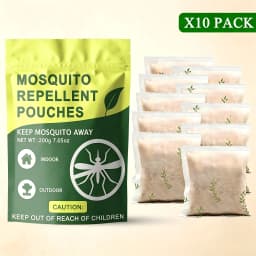 Mosquito Repellent Sachets (10-Pack), Made with Natural Plant Essential Oils, for Indoor & Outdoor Use. Ideal for Various Occasions, Including Home, Patio, Camping, Travel, Gatherings, and Hiking.
