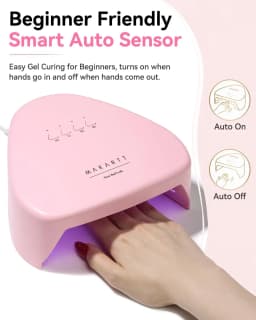 Makartt Compact Travel UV Nail Lamp Gel Polish Plug-in Nail Dryer 5s Flash Cure 99s Mode Dark Thick Gels Auto Sensor 4 Timers