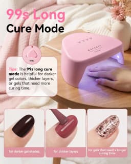 Makartt Compact Travel UV Nail Lamp Gel Polish Plug-in Nail Dryer 5s Flash Cure 99s Mode Dark Thick Gels Auto Sensor 4 Timers