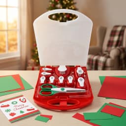 Christmas Pattern Punch Set with Lace Scissors, 9 Xmas Shapes Paper Hole Punch for Holiday Card DIY Scrapbooking Decor