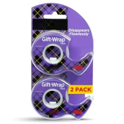 Gift Wrap Tape, Clear, 3/4 in. x 600 in., 2 Dispensers