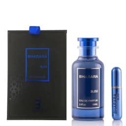 Bharara Bleu Eau De Parfum 3.4Oz/100Ml Fresh Citrus Woody Men's Fragrance with Travel Spray